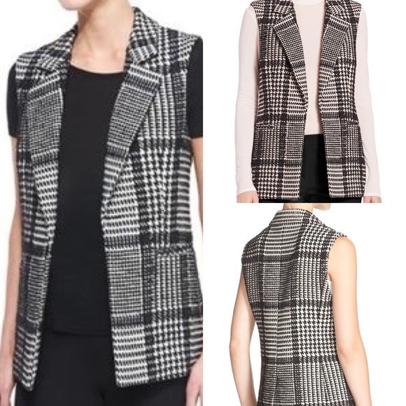 Theory Eldora Glen Plaid Wool Blend Vest - Picture 2 of 6